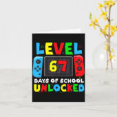 Level 67 Days Of School Unlocked Gamer Video Funny Kaart (Gele Bloem)