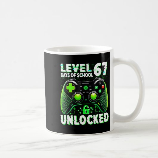 Level 67 Days Of School Unlocked Gamer Video Funny Koffiemok (Rechts)