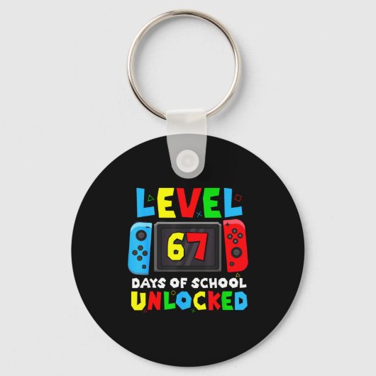 Level 67 Days Of School Unlocked Gamer Video Funny Sleutelhanger (Voorkant)