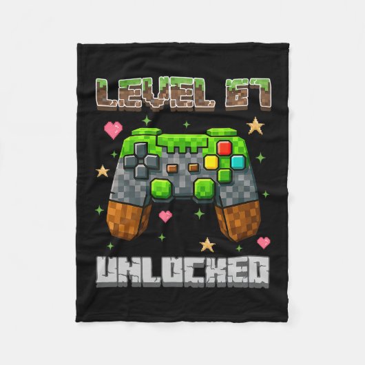 Level 67 Ontgrendelde Gaming School Meme Zes Zeven Fleece Deken (Voorkant)