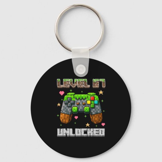 Level 67 Ontgrendelde Gaming School Meme Zes Zeven Sleutelhanger (Voorkant)