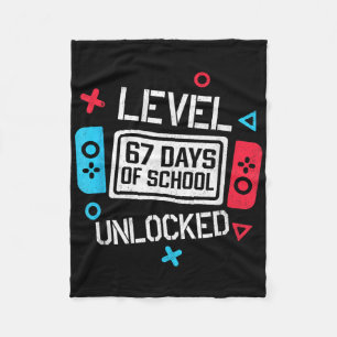 Level 67 School dagen vrijgespeeld Gamer Video Gra Fleece Deken