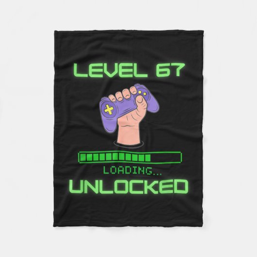 Level 67 Unlocked Gaming 6-7 School Meme Six Seven Fleece Deken (Voorkant)