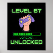 Level 67 Unlocked Gaming 6-7 School Meme Six Seven Poster (Voorkant)