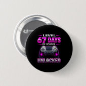 Level 67e Dagen Van School Ontgrendeld Gamer Video Ronde Button 5,7 Cm (Voorkant /achterkant)