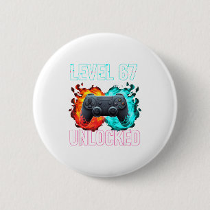 Level 67e dagen van school ontgrendeld Gamer Video Ronde Button 5,7 Cm