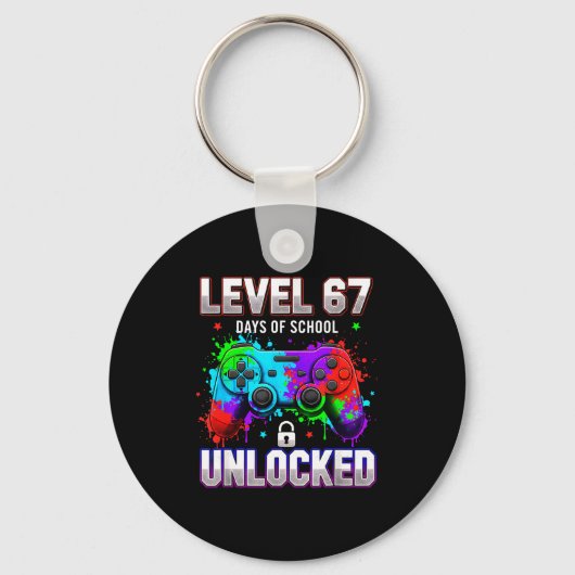 Level 67e dagen van school ontgrendeld Gamer Video Sleutelhanger (Voorkant)