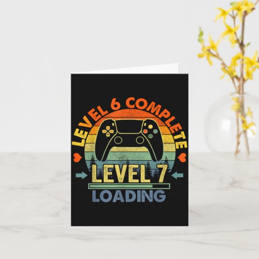 Level 6 Complete 6 Anniversary Gift 6th Wedding An Kaart (Gele Bloem)