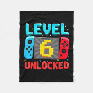 Level 6 Ontgrendeld 6e Verjaardag Jongen Gamer Zes Fleece Deken