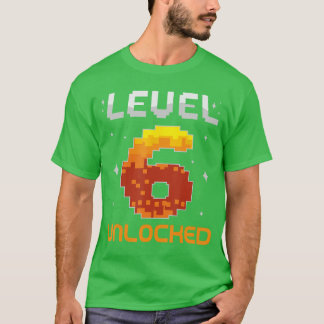 Level 6 Ontgrendeld 6e Verjaardag Si Jaar Oude Gam T-shirt