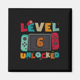 Level 6 Ontgrendeld Gamen Verjaardag Jongens Kind  Magneet