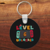 Level 6 Ontgrendeld Gamen Verjaardag Jongens Kind Sleutelhanger (Voorkant)