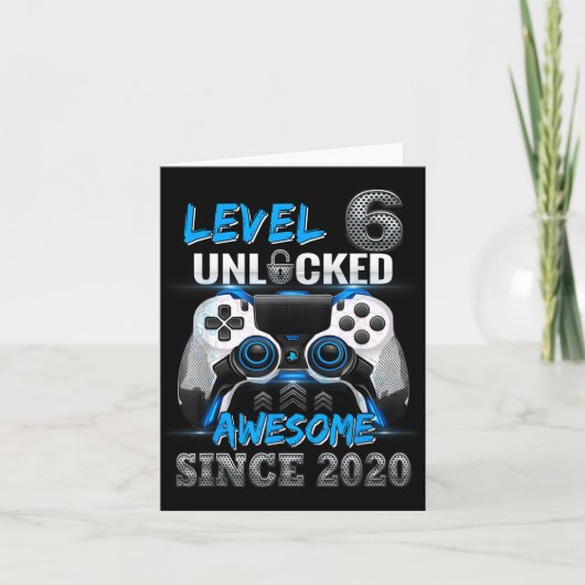 Level 6 Ontgrendeld Geweldig Sinds 2020 6e Verjaar Kaart (Voorkant)