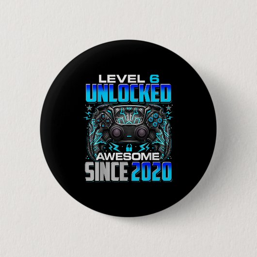 Level 6 Ontgrendeld Geweldig Sinds 2020 6e Verjaar Ronde Button 5,7 Cm (Voorkant)