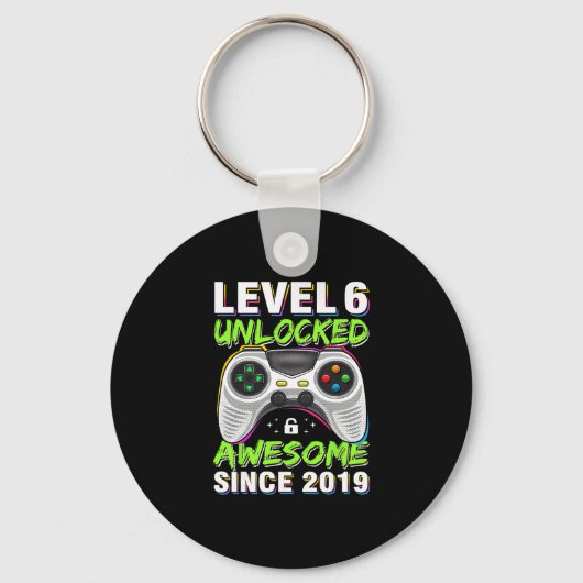Level 6 Ontgrendeld Geweldig Sinds 6e Verjaardag G Sleutelhanger (Voorkant)
