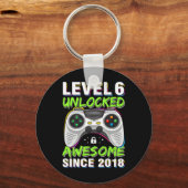 Level 6 Ontgrendeld Geweldig Sinds 6e Verjaardag G Sleutelhanger (Voorkant)