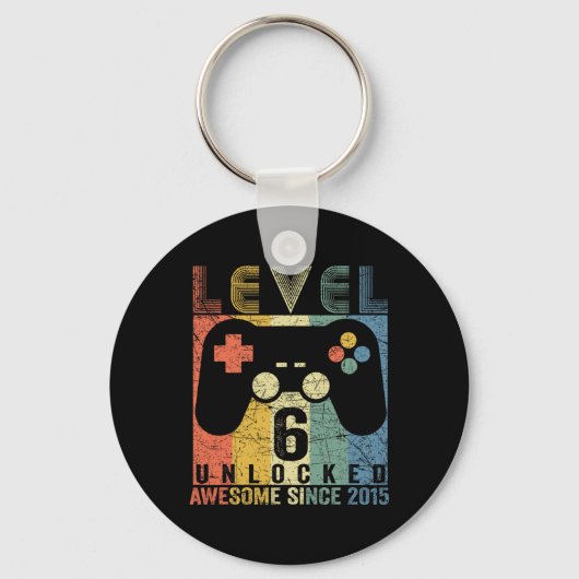 Level 6 Ontgrendeld Geweldige Videogame 6de Verjaa Sleutelhanger (Voorkant)