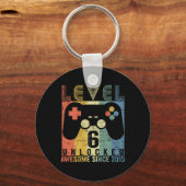 Level 6 Ontgrendeld Geweldige Videogame 6de Verjaa Sleutelhanger (Voorkant)