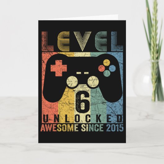 Level 6 Ontgrendeld Geweldige Videospel 6e Verjaar Kaart (Voorkant)