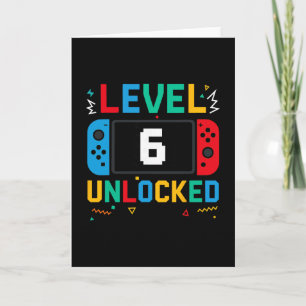 Level 6 Ontgrendeld Verjaardagsvideo Gamer 6e Verj Kaart