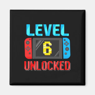 Level 6 Ontgrendeld Verjaardagsvideo Gamer 6e Verj Magneet