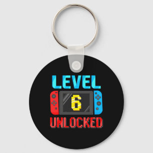 Level 6 Ontgrendeld Verjaardagsvideo Gamer 6e Verj Sleutelhanger