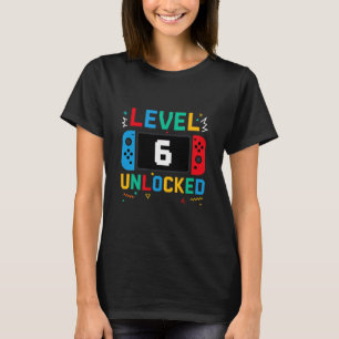Level 6 Ontgrendeld Verjaardagsvideo Gamer 6e Verj T-shirt