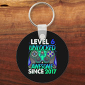 Level 6 Ontgrendeld Videospel 6 Jaar Oude Jongen 6 Sleutelhanger (Voorkant)