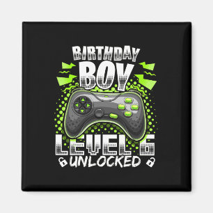 Level 6 Ontgrendeld Videospel 6de Verjaardag Gamer Magneet