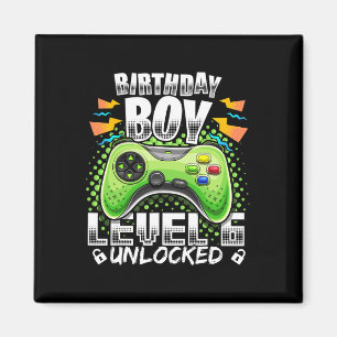 Level 6 Ontgrendeld Videospel 6de Verjaardag Gamer Magneet