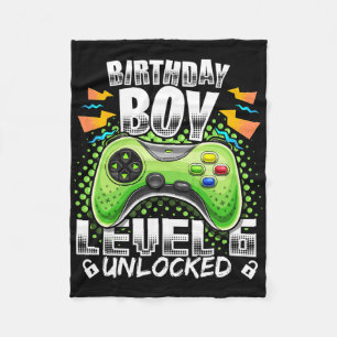 Level 6 Ontgrendeld Videospel 6e Verjaardag Gamer Fleece Deken