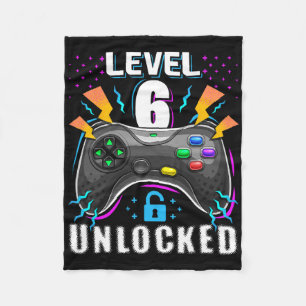 Level 6 Ontgrendeld Videospel 6e Verjaardag Gamer Fleece Deken