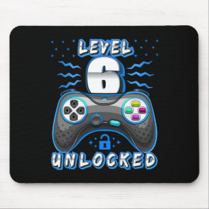 Level 6 Ontgrendeld Videospel 6e Verjaardag Gamer  Muismat