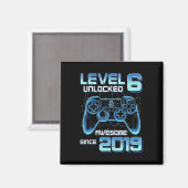 Level 6 Ontgrendeld Videospel Feest 6e Verjaardag  Magneet (Voorkant / Achterkant)
