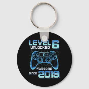 Level 6 Ontgrendeld Videospel Feestje 6e Verjaarda Sleutelhanger