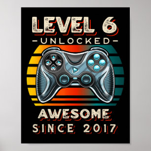 Level 6 Ontgrendeld Videospel Zes 6de Verjaardag 6 Poster