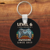 Level 6 Ontgrendeld Videospel Zes 6de Verjaardag 6 Sleutelhanger (Voorkant)