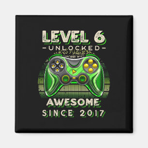 Level 6 Ontgrendeld Videospel Zes 6e Verjaardag 6 Magneet