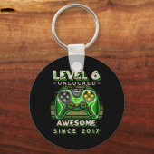 Level 6 Ontgrendeld Videospel Zes 6e Verjaardag 6 Sleutelhanger (Voorkant)