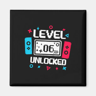 Level 6 Ontgrendelde Gamer - 6e Verjaardagscadeau  Magneet