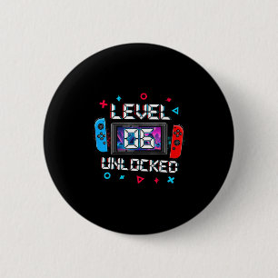 Level 6 Ontgrendelde Gamer 6e Verjaardagscadeau Vi Ronde Button 5,7 Cm