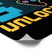 Level 6 Ontgrendelde Verjaardag voor Gaming Poster (Hoek)