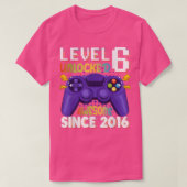 Level 6 Unlocked Awesome 2016 Video Game 6th Birth T-shirt (Design voorkant)