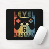 Level 6 Unlocked Awesome Video Game 6th Birthday B Muismat (Met muis)