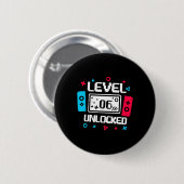 Level 6 Unlocked Gamer - 6th Birthday Gift Video G Ronde Button 5,7 Cm (Voorkant /achterkant)
