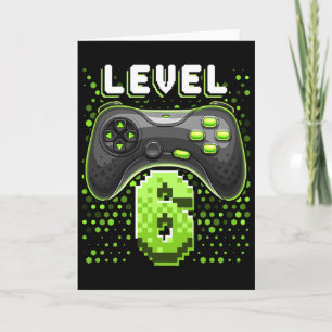 Level 6 Videospelcontroller 6e Verjaardag Gamer G Kaart