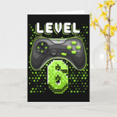 Level 6 Videospelcontroller 6e verjaardag Gamer G Kaart (Gele Bloem)