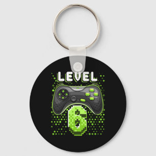 Level 6 Videospelcontroller 6e Verjaardag Gamer G Sleutelhanger