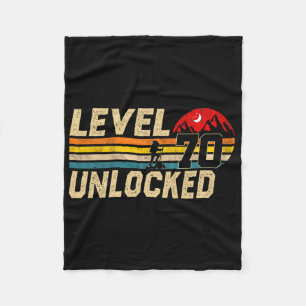 Level 70 ontgrendeld Vintage 70 jaar oude wandelaa Fleece Deken