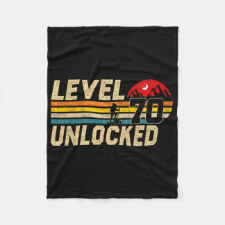 Level 70 ontgrendeld Vintage 70 jaar oude wandelaa Fleece Deken